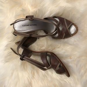 Costume Intn'l Fabric and Leather Heels (3.5")